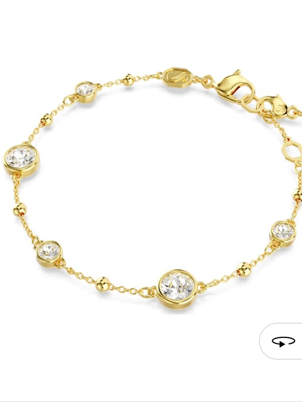 Swarovski Imber Bracelet Round cut,18K Gold Finish-Excellent Condition